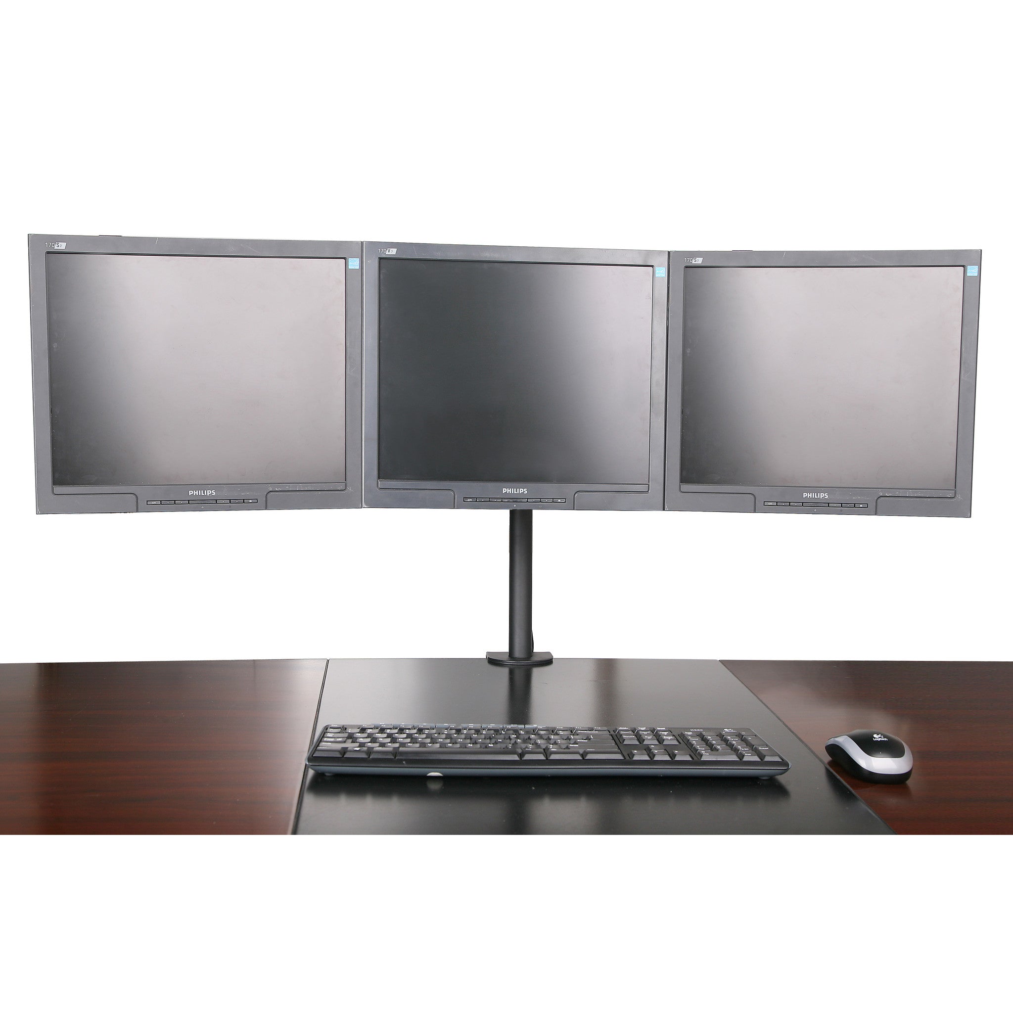 Dual Height Adjustable Monitor Stand, Desk Mount for Two LCD Computer -  Rife Technologies