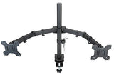 Dual Monitor Mount, Two Heavy Duty Full Motion Adjustable Arms Fit 2 Computer Screens 17 19 20 21 22 24 27 Inch, VESA 75 or 100mm, C-Clamp Base, Black