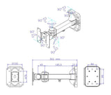 Full Motion Articulating Monitor Wall Mount, Wall Bracket with VESA 75*75 or 100*100mm Compatible, Holds up to 10 Kgs (R177)